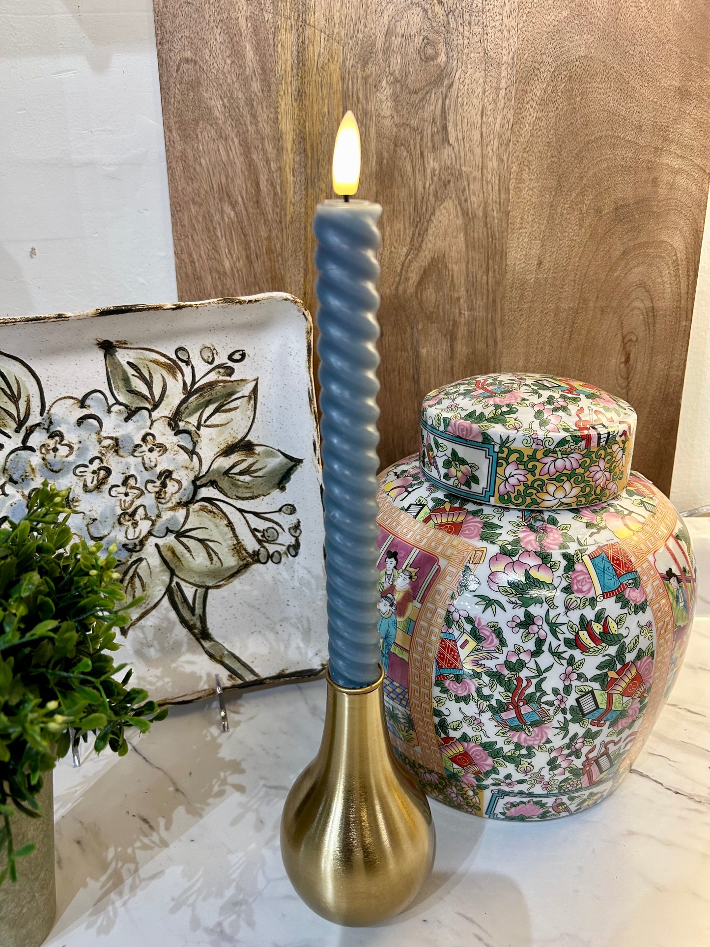 Antique Gold Vase Taper Candleholders