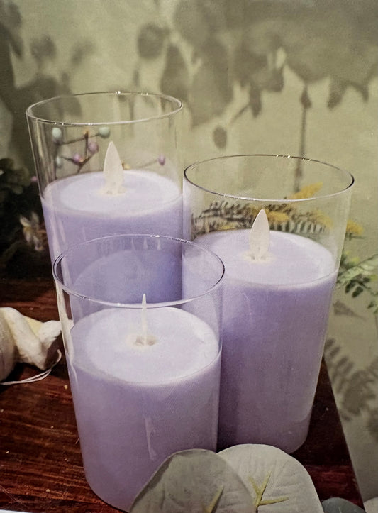 Glass Pillar Candles set/3