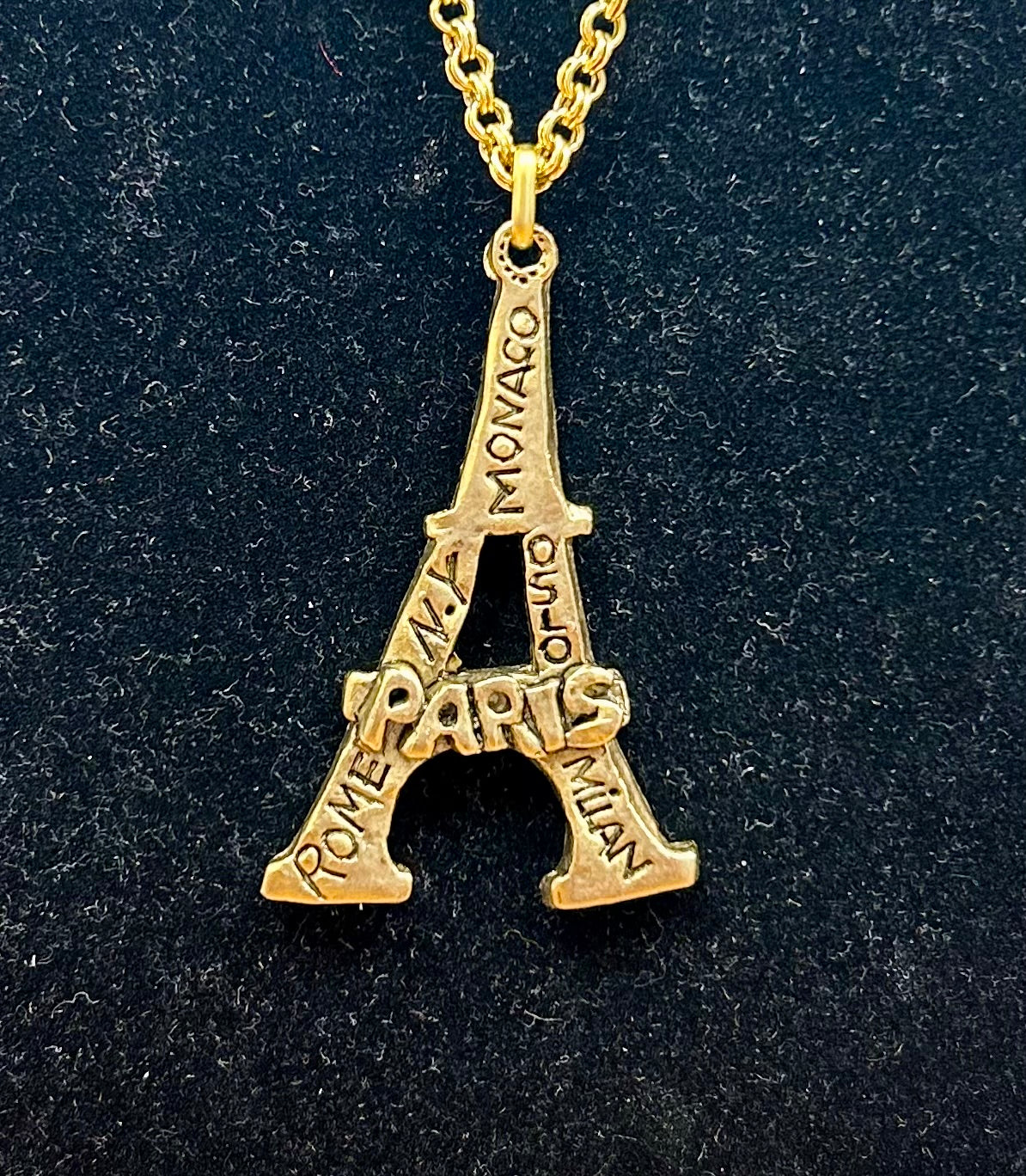 22K Gold Plated Necklace with Eiffel Tower Pendant