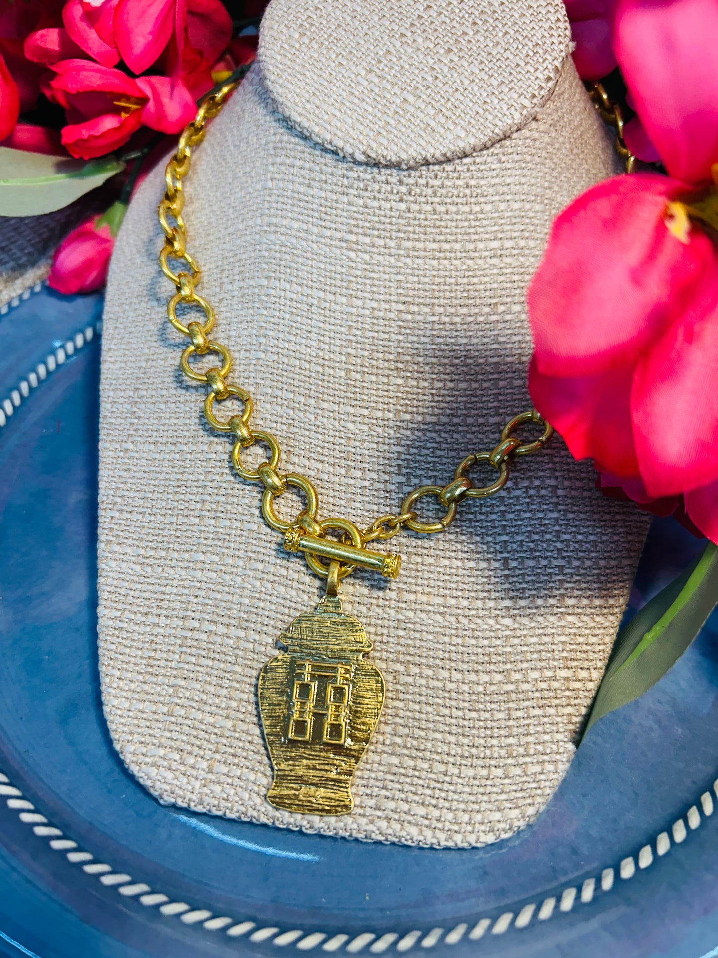 Chinoiserie Gold Necklace