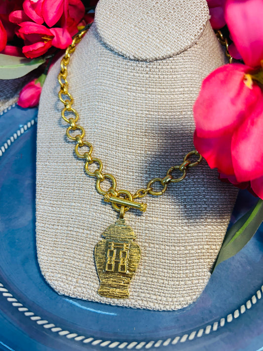 Chinoiserie Gold Necklace