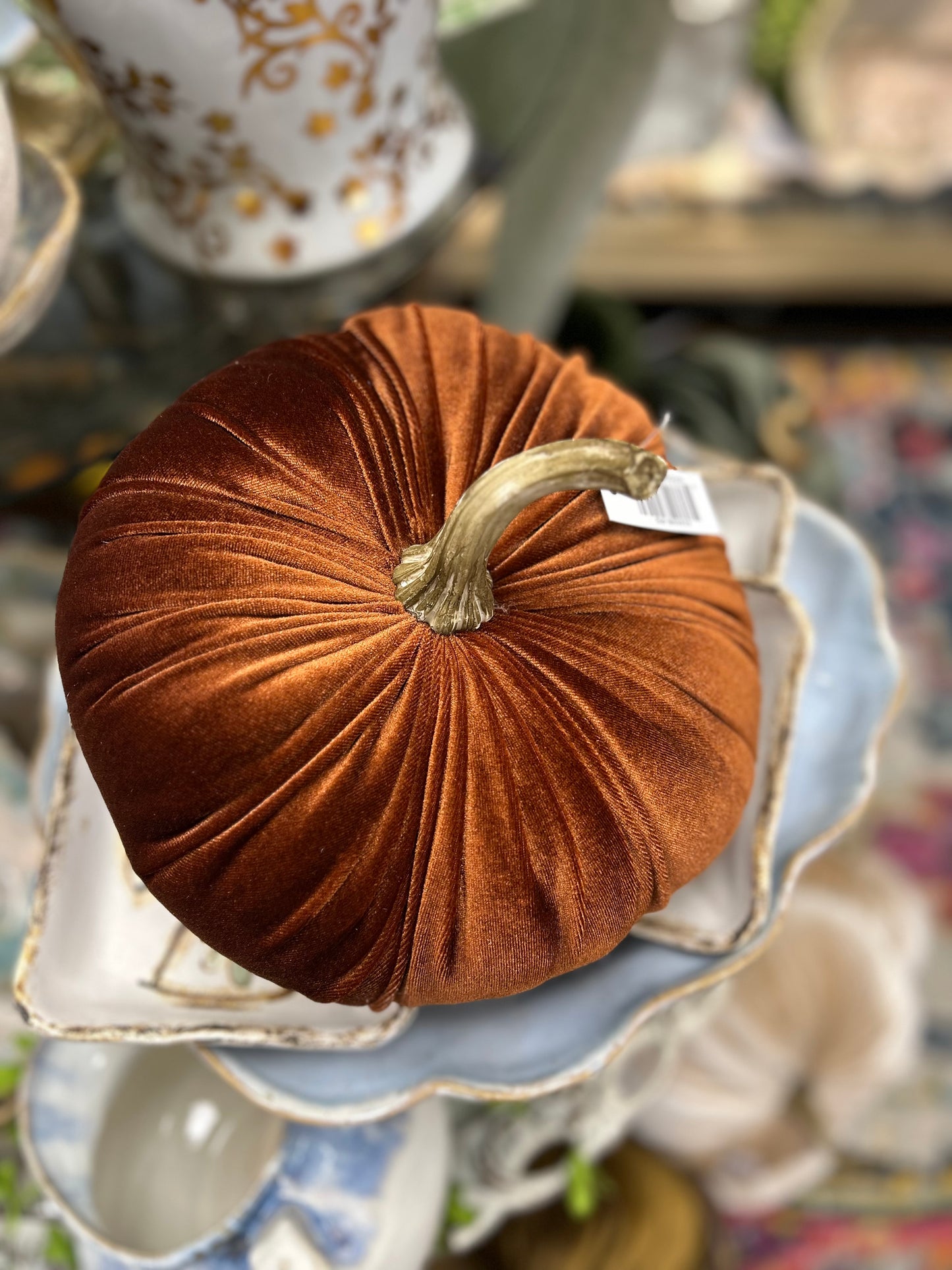 7.25 inch Velvet Pumpkin
