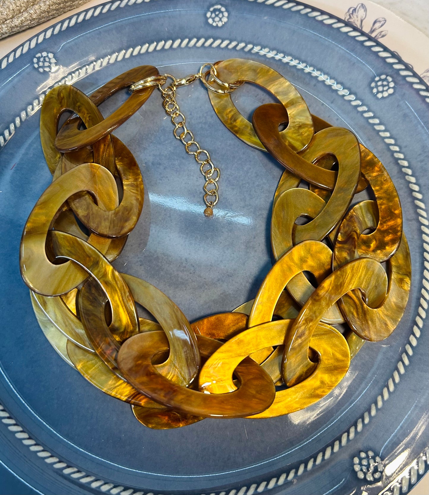 Light Brown Chunky Layered Necklace