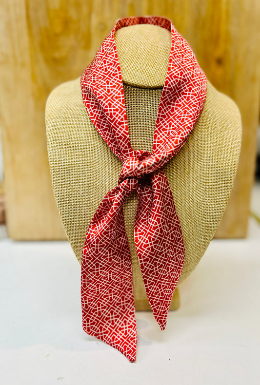 Crimson & White Narrow Scarf