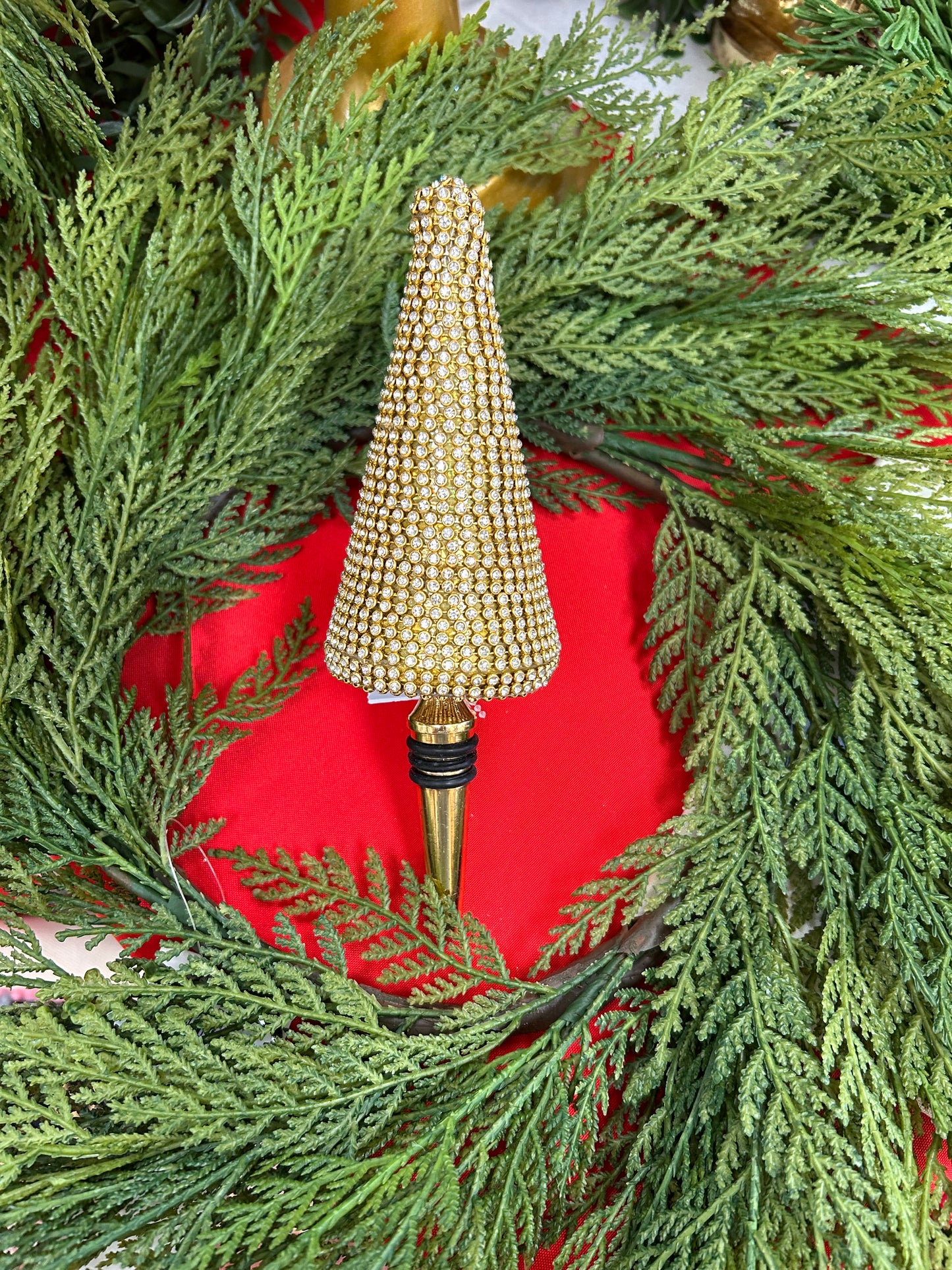 Gold Beaded Tree Shaped Bottle Stopper