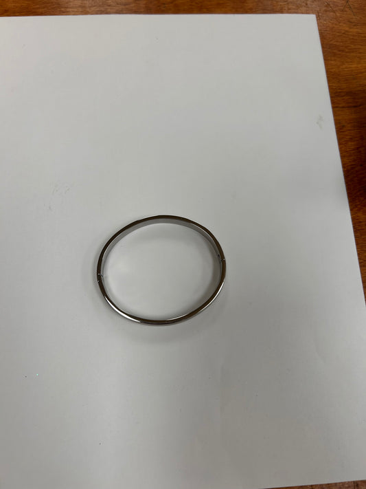 Matte Rhodium Bangle Bracelet