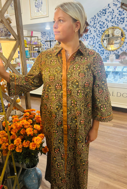 Toffee Floral Midi Dress