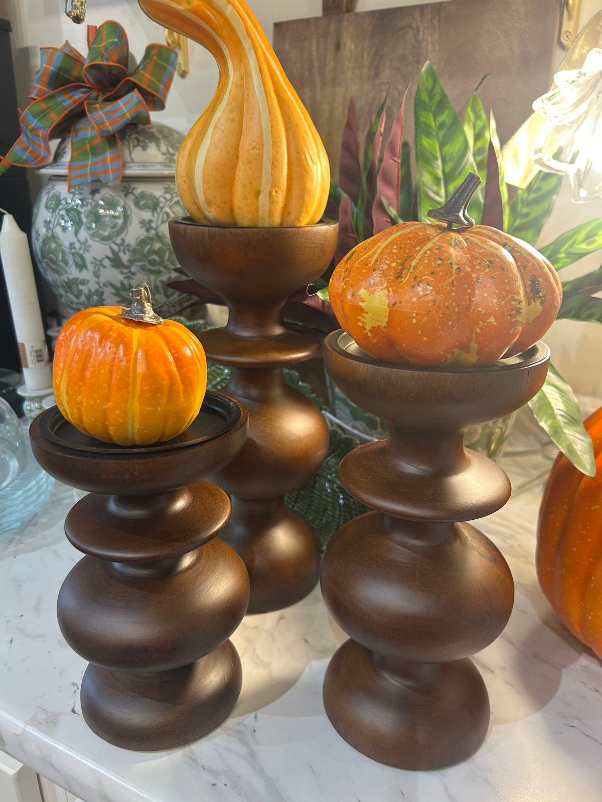 Dark Mango Wood Candleholder