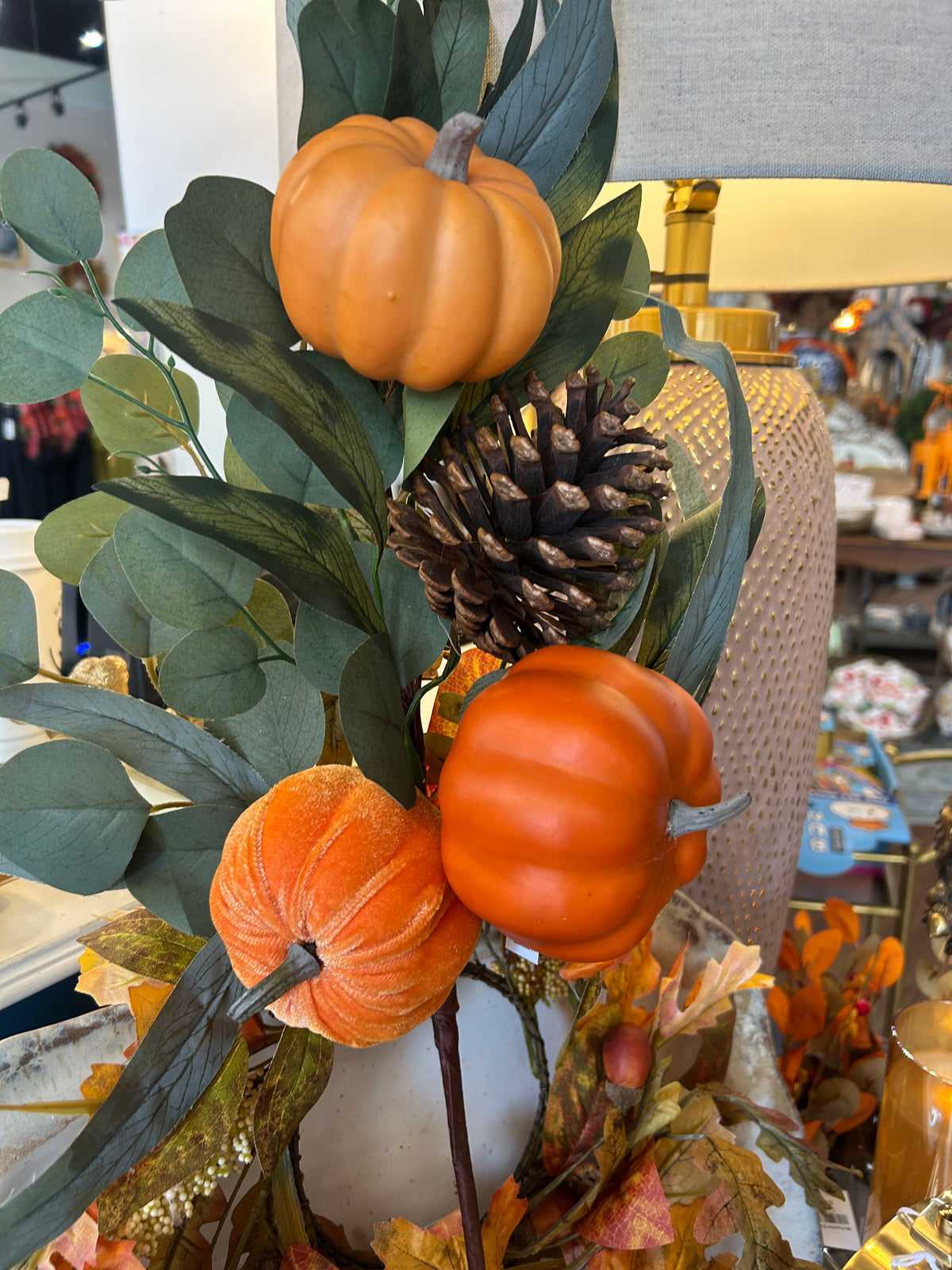 Harvest Pumpkin & Eucalyptus Spray