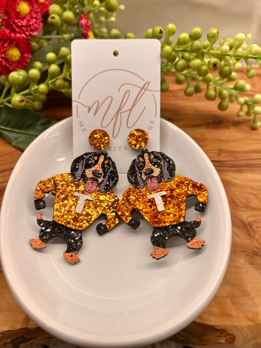 Smokey TN Jersey Dangle Earrings