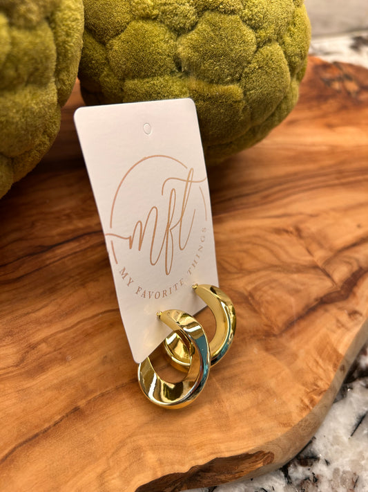 Gold Sculptural Hoop Earrings