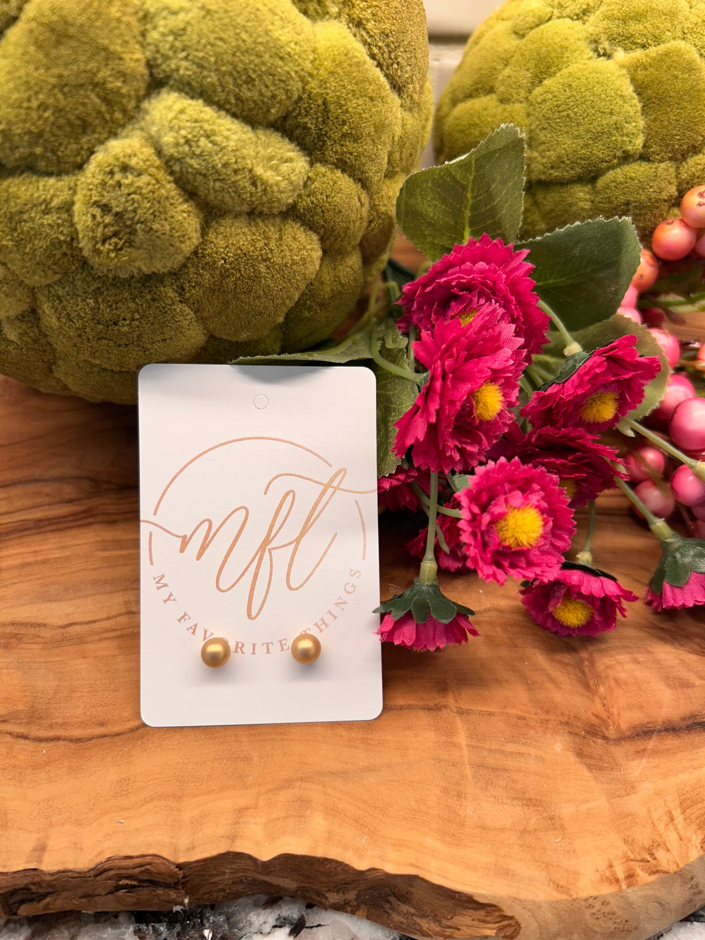 Matte Gold Small Stud Earrings