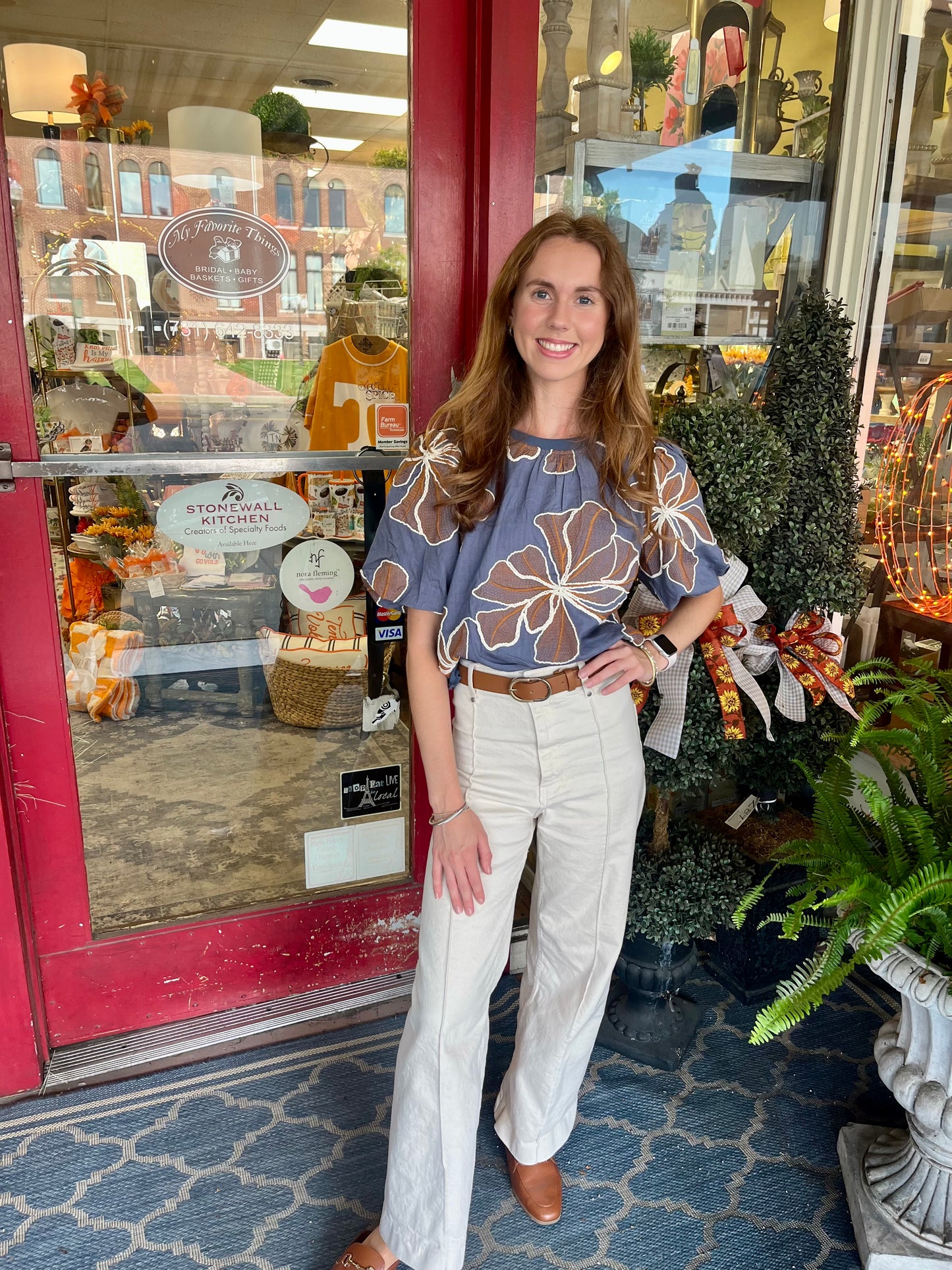 Floral Embroidery Blouse With Fringe
