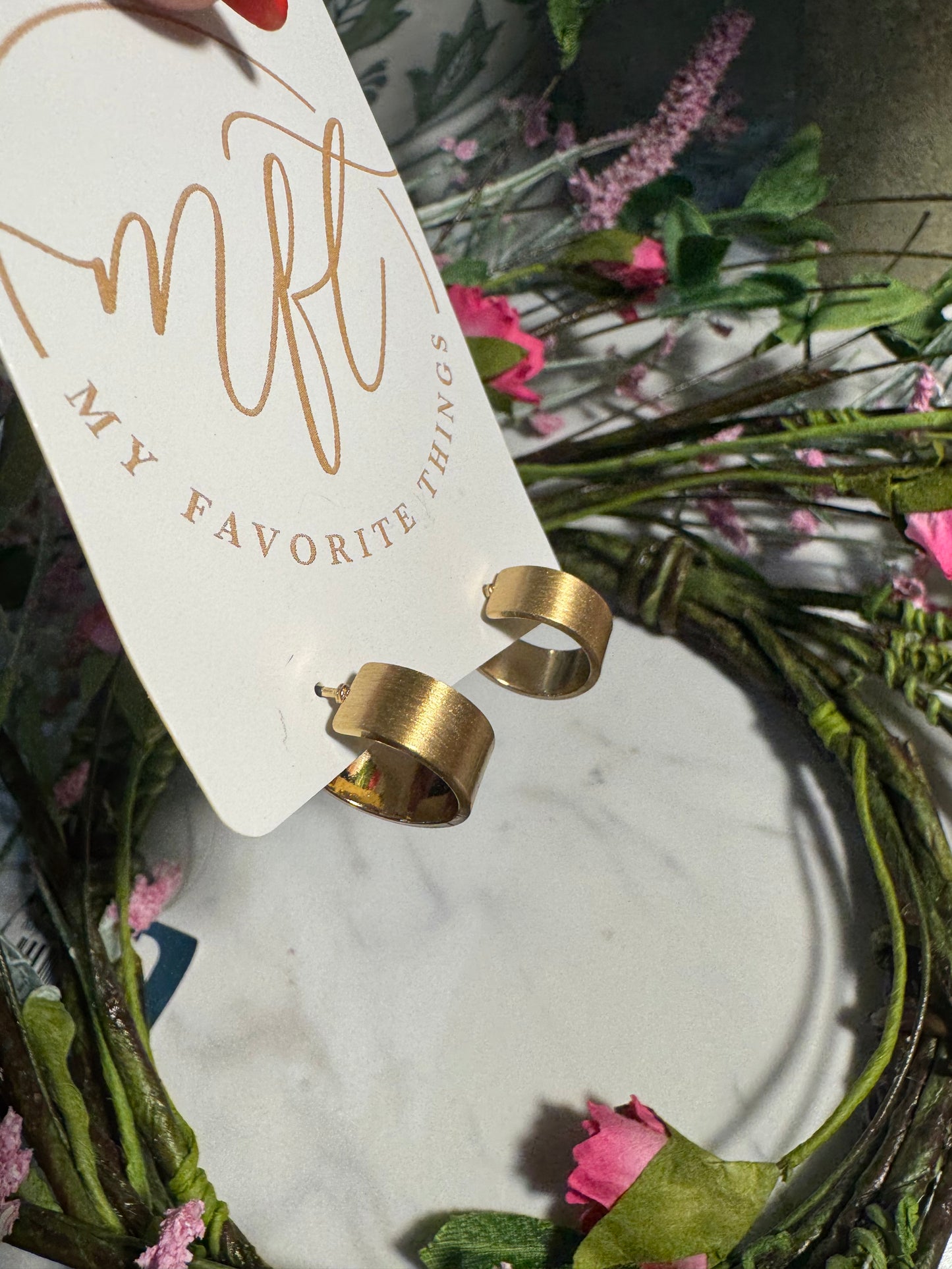 Classic Gold Satin Hoop Earrings