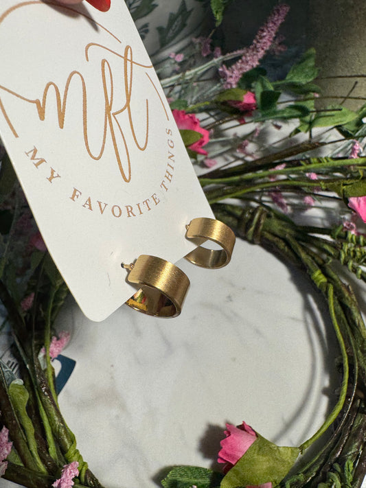 Classic Gold Satin Hoop Earrings