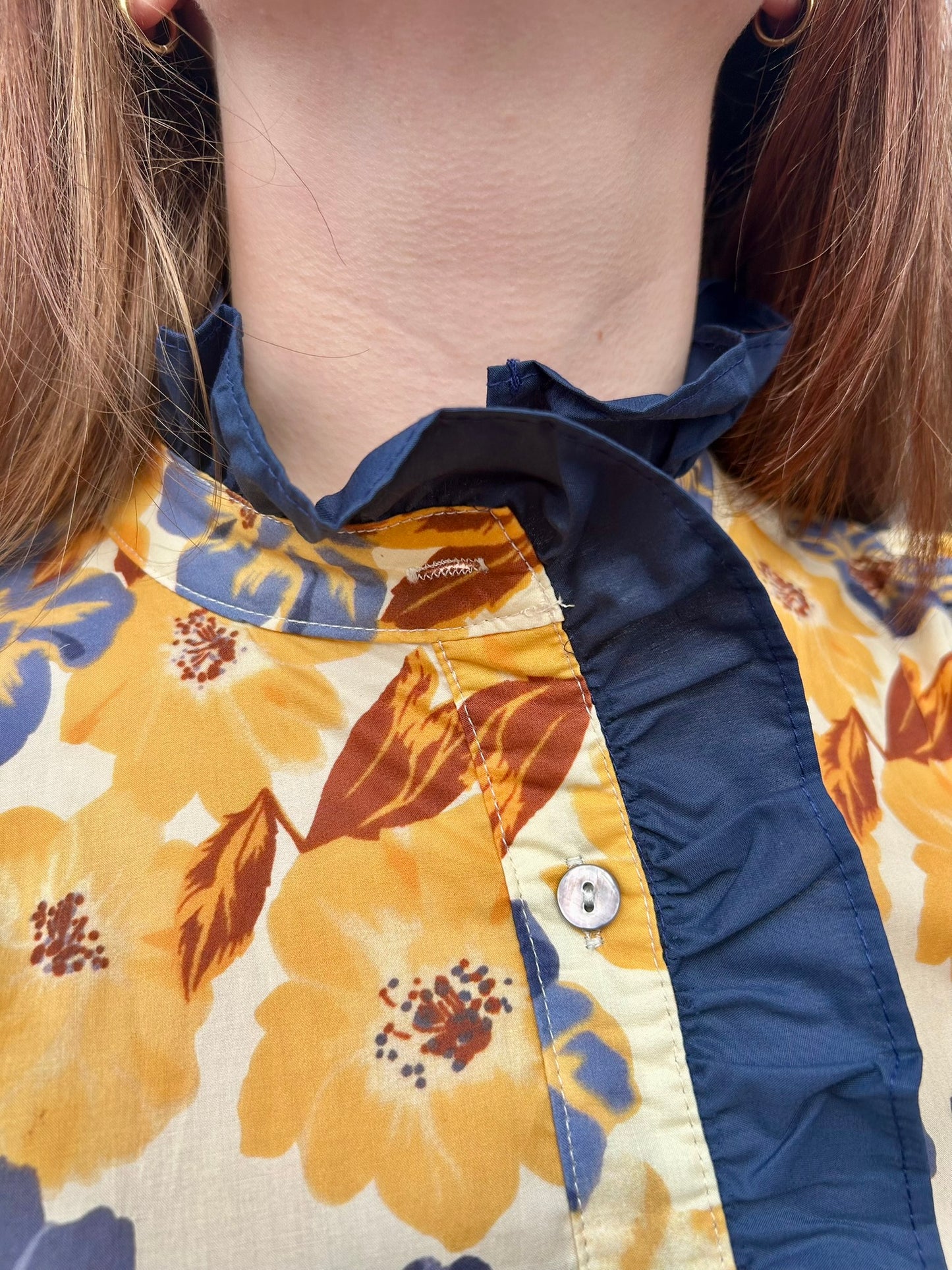 Fall Floral and Yellow Print Top