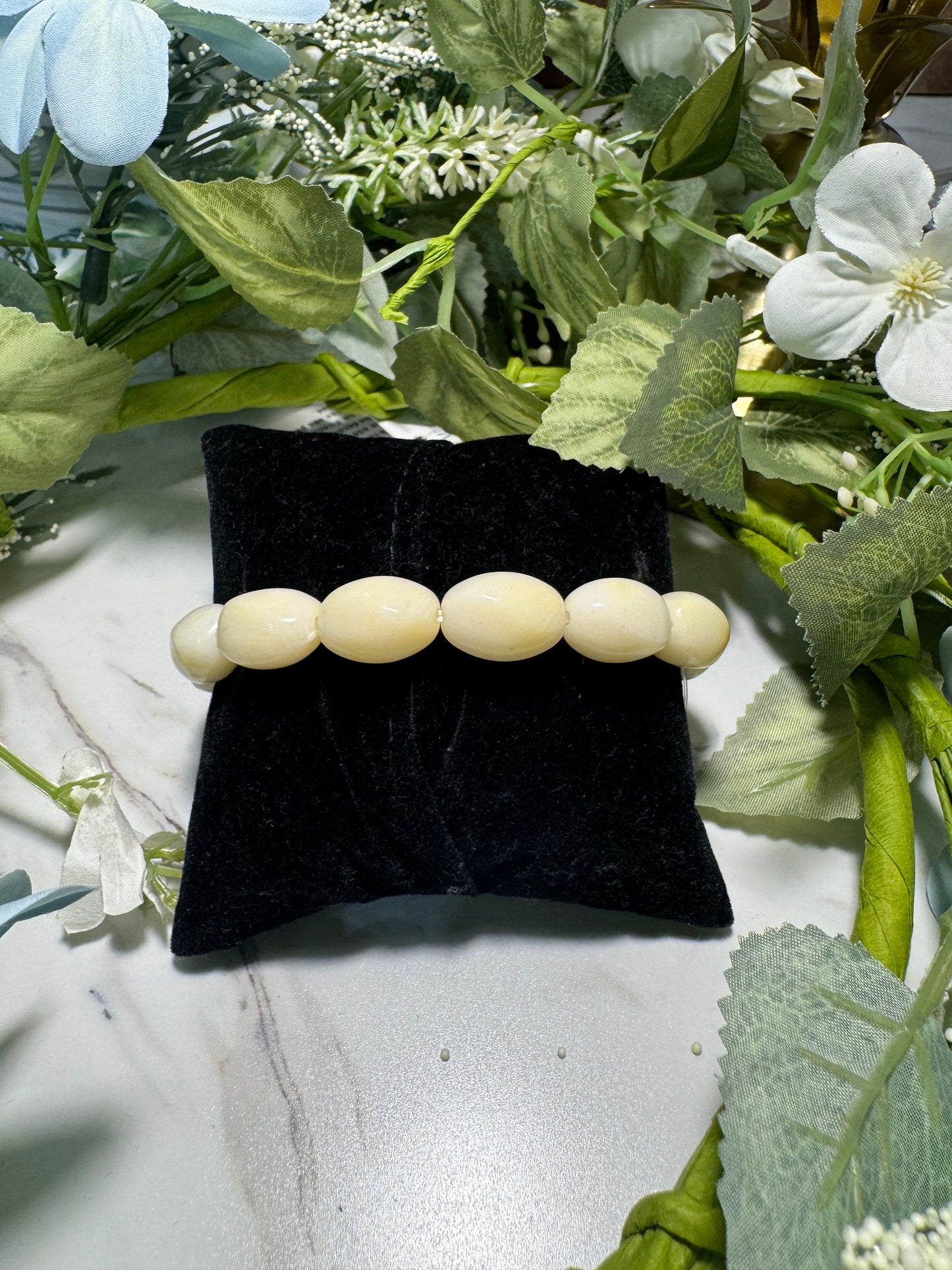 Ivory Cross Stretch Bracelet
