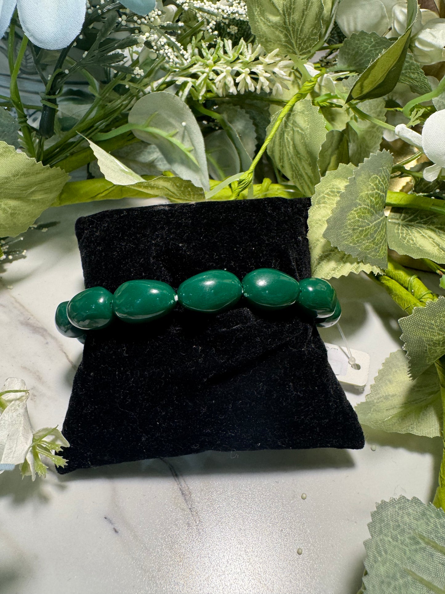Emerald Cross Stretch Bracelet