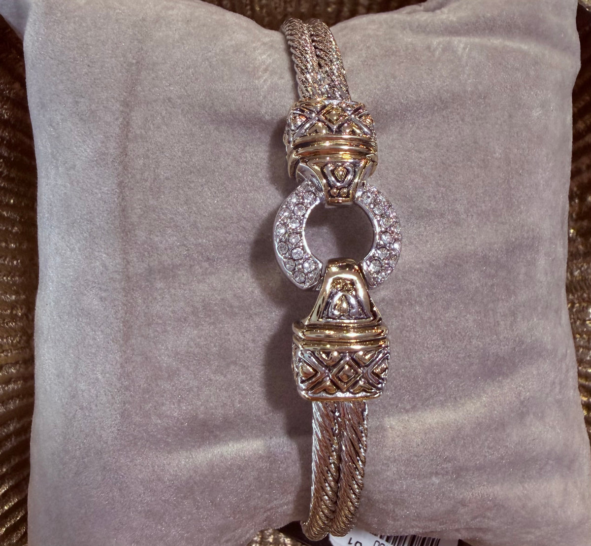7" Stone Ring Double Wire Bracelet