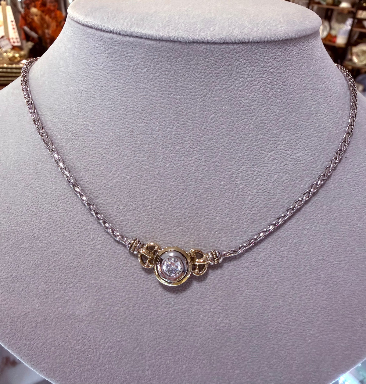 Bezel Set Necklace CZ
