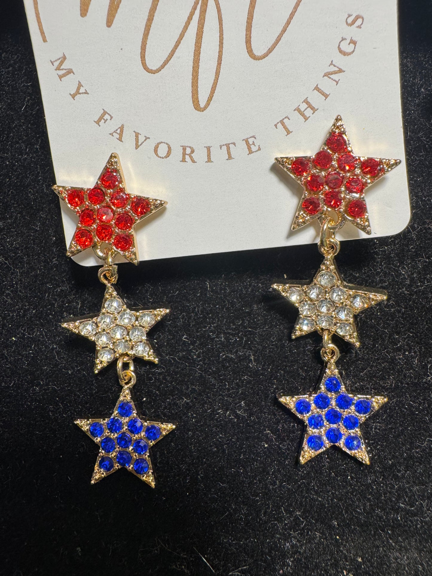 Red, White & Blue Star Dangle Earrings