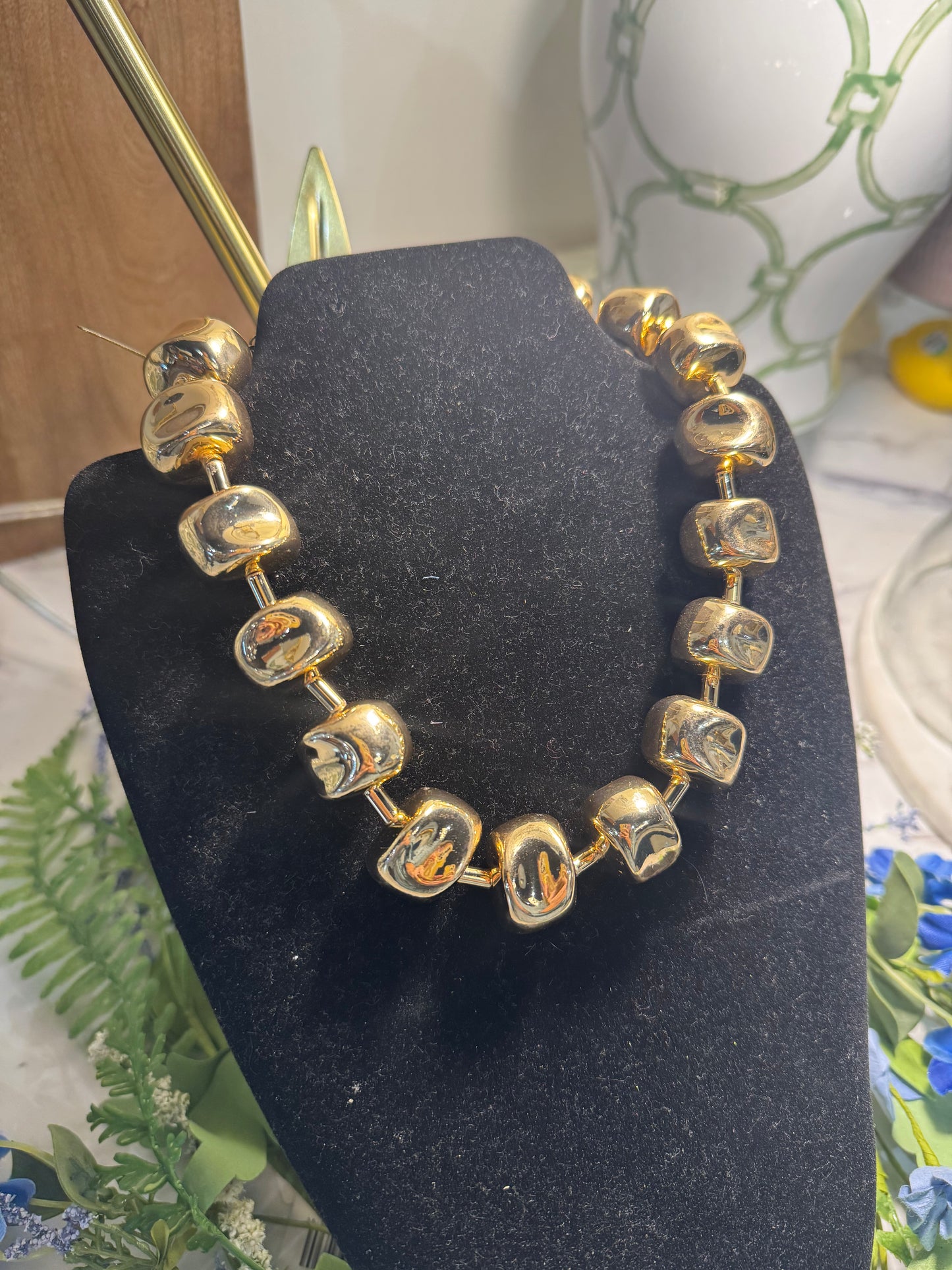 Molten Gold Statement Necklace