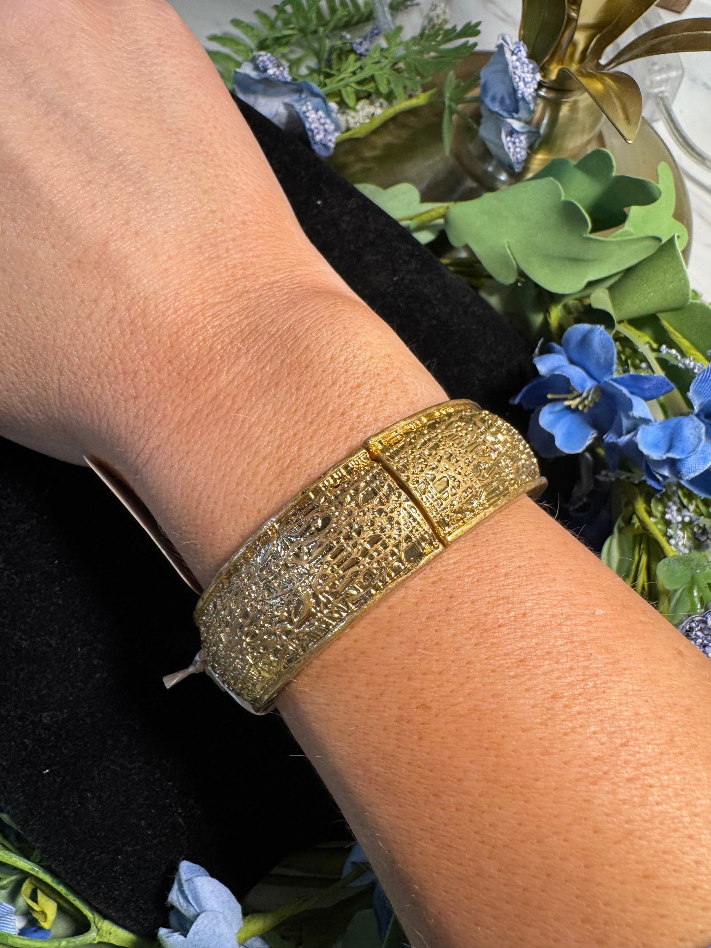 Gilded Lace Cuff Bracelet