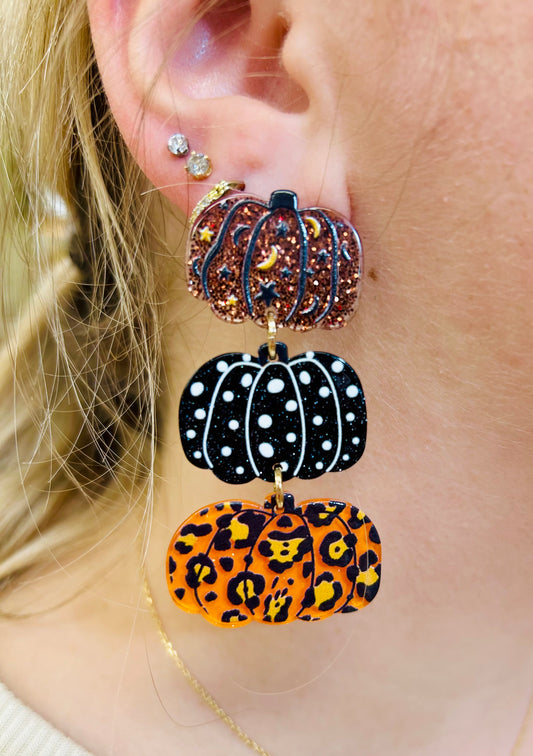 Dark Pumpkin Stack Earrings