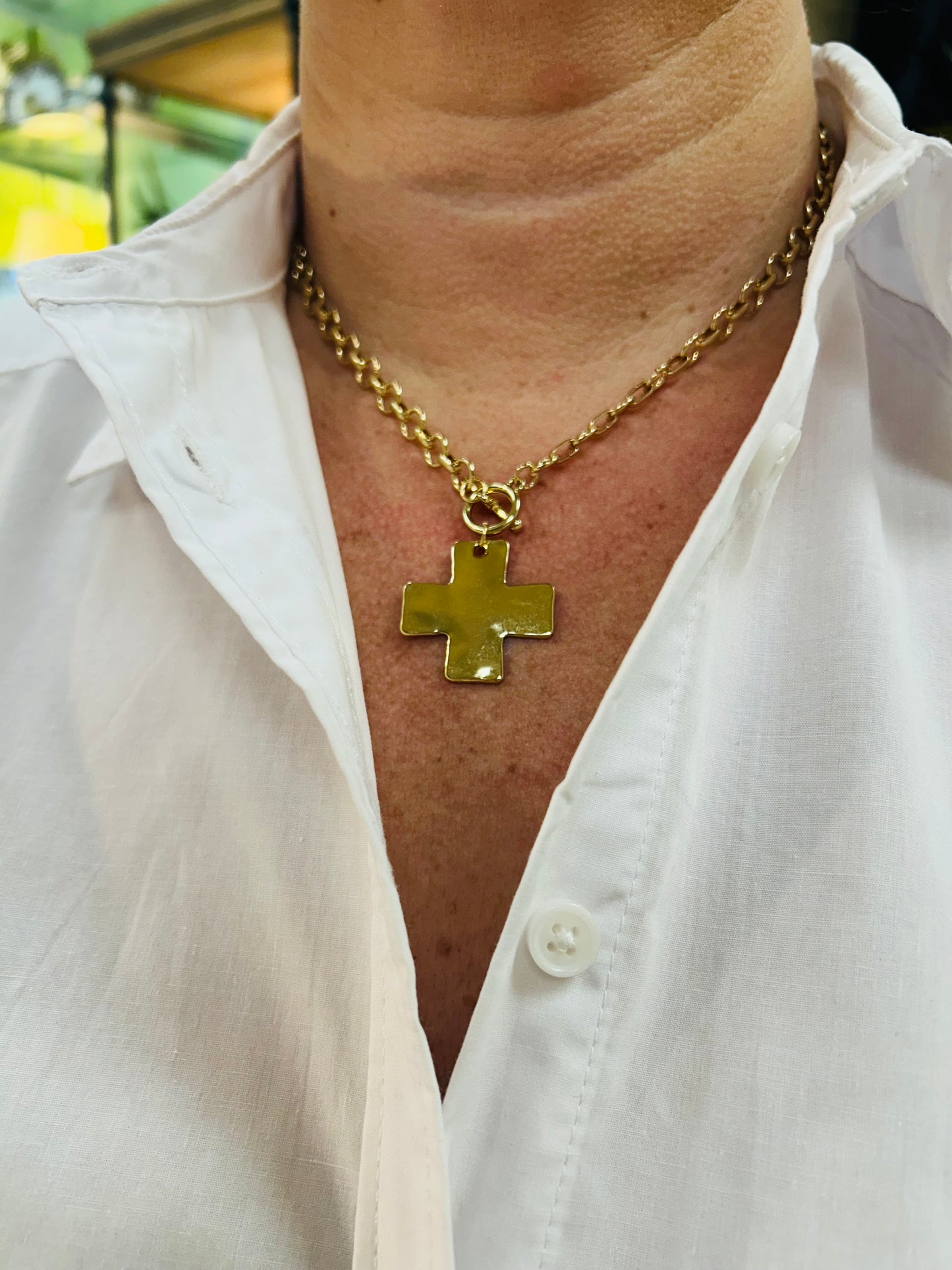Gold Cross Chain Necklace