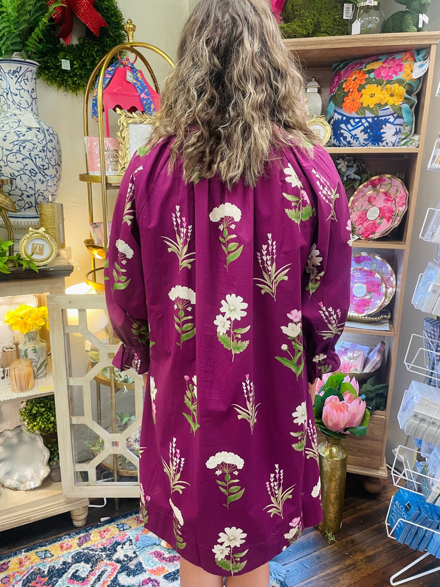 Floral Plum Midi Dress