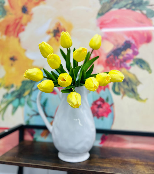 13" Light Yellow Real Touch Mini Tulip Bundle