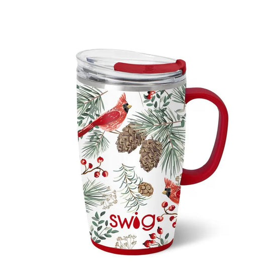 Swig Winter Cardinals 18 oz Travel Mug