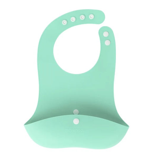Morepeas Rollo and Snap Bib  Green