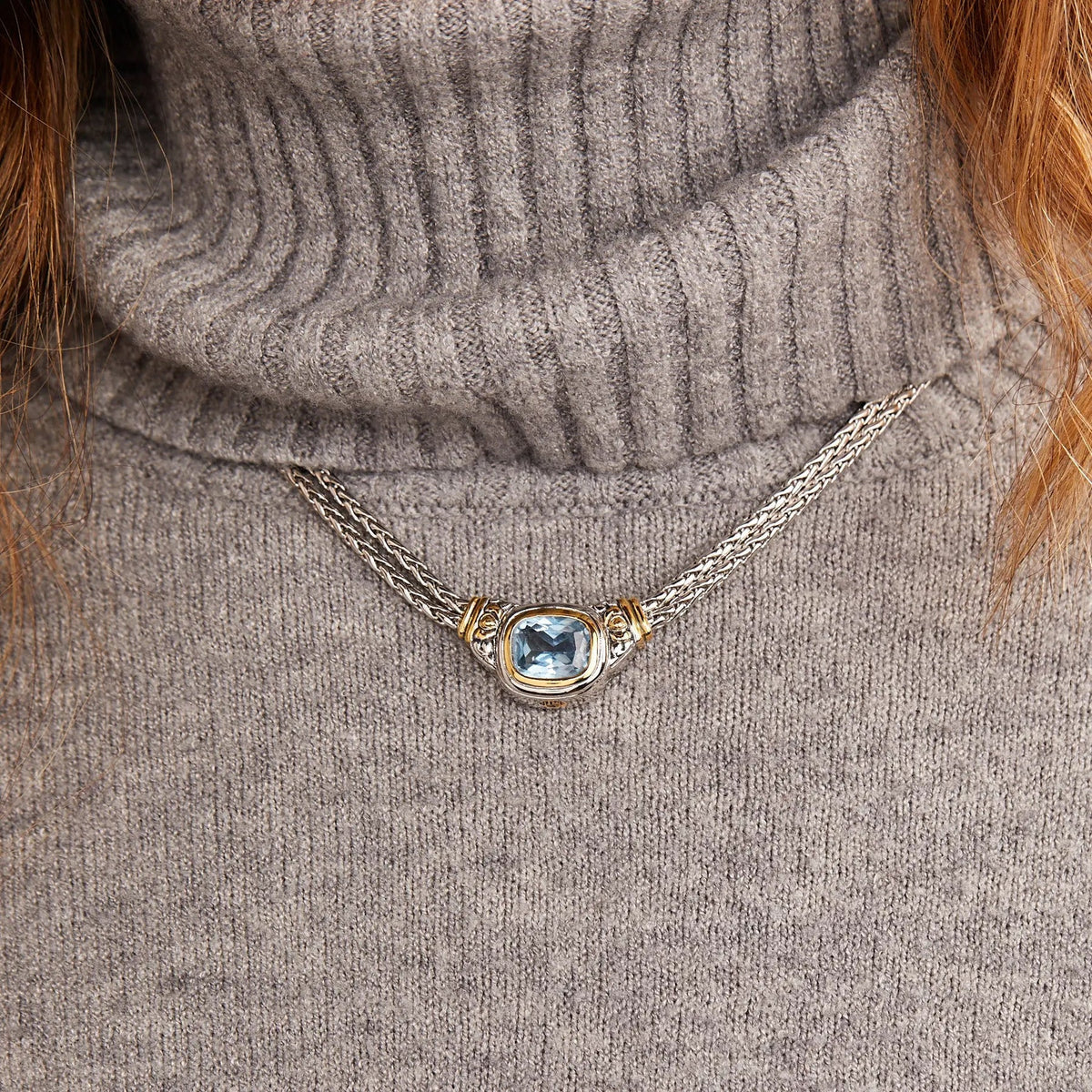 Nouveau Collection - Double-Strand Necklace Indigo