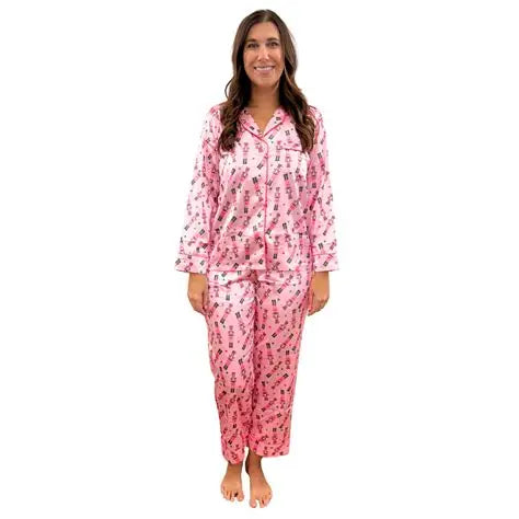 Crackin' Christmas Satin Long Sleeve Pajamas