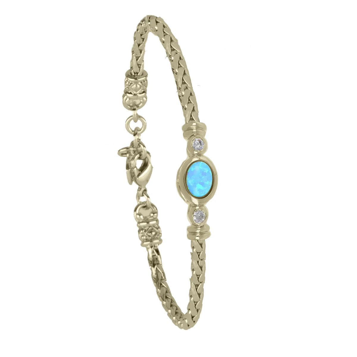Opalas do Mar- Single Strand Oval Stone CZ Bracelet