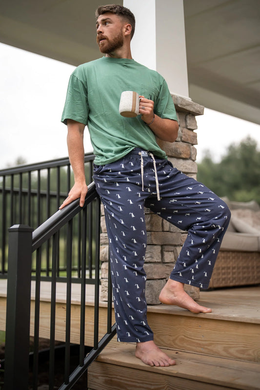 Navy Dog & Moon Pajama Pants
