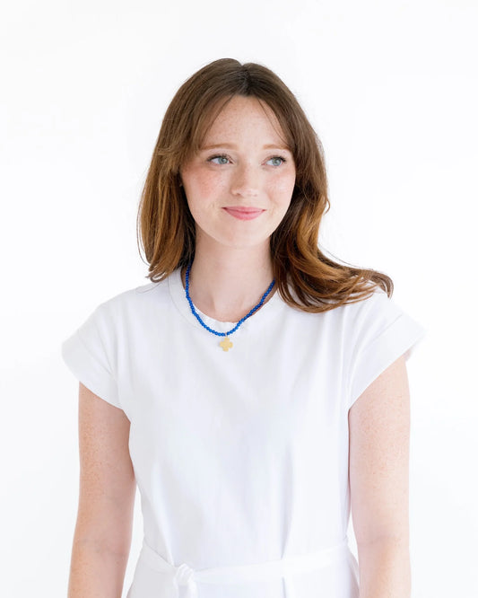 Susan Shaw Alys Cross Necklace Blue Lapis 3342BL