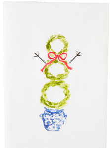 Snowman Topiary Tea Towel