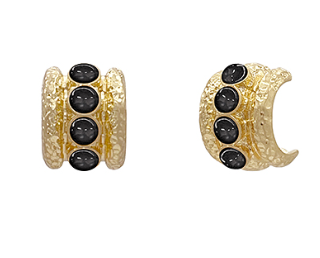 Jeweled Black Gold Earring