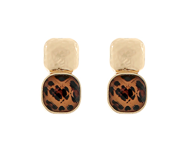 Leopard and Gold Earrimgs