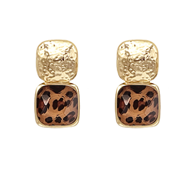Leopard and Gold Earrings