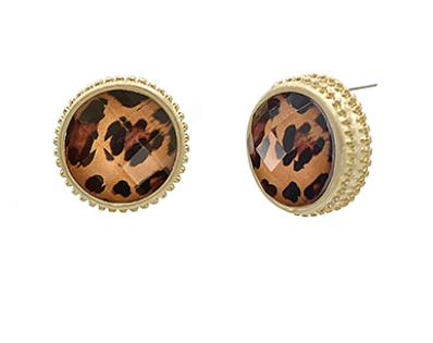 Leopard Large Post earrings
