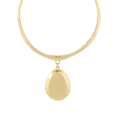 Large Gold Pendant Choker