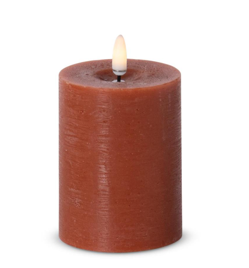 4"x 3" LED Pillar Candle- Rust