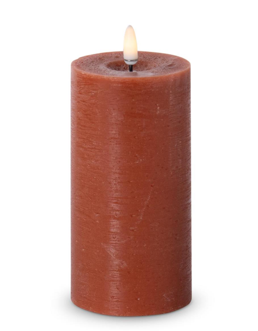 6"x 3" LED Pillar Candle- Rust