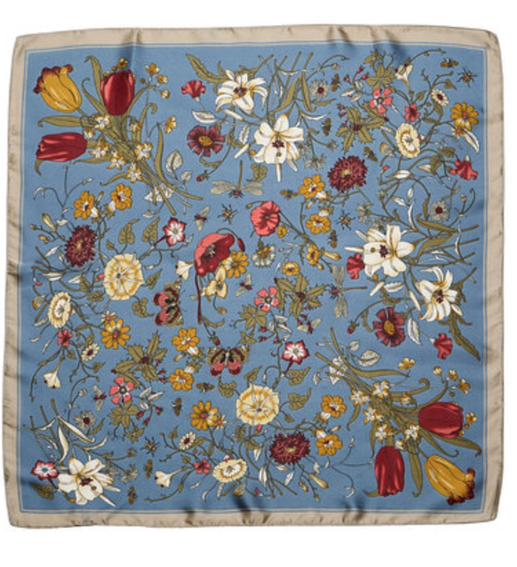 Blue Floral Scarf