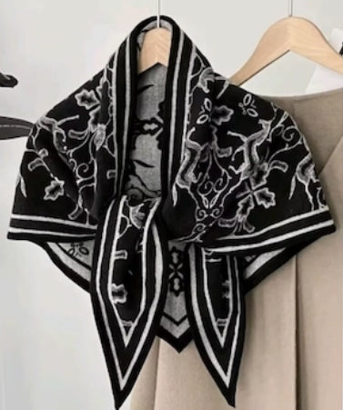 Velvet Vine Reversible Triangle Wrap
