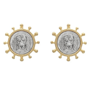 Two-tone Hound Dog Earrings