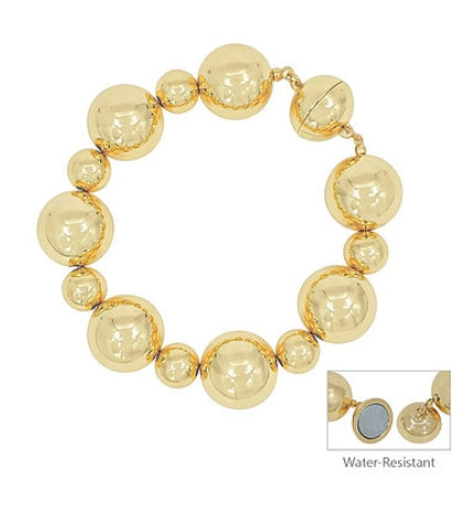 Gold Beaded Magnetic Bracelet